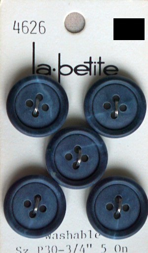 Vintage La Petite Button 3/4'' Dark Navy 5 Buttons